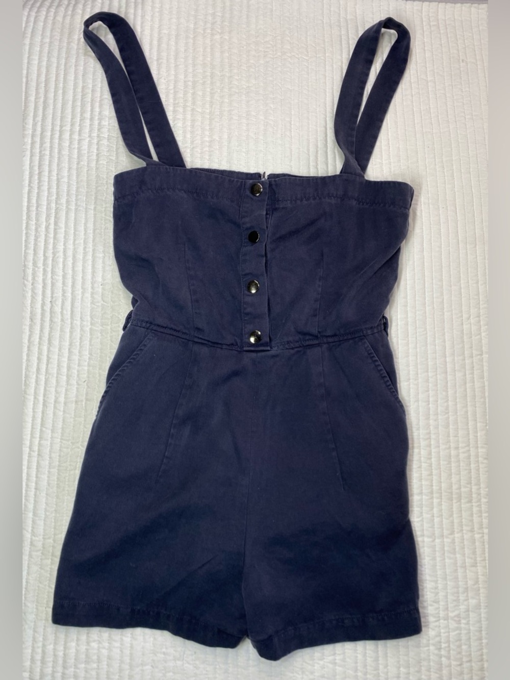 Avec Les Filles Grey Button-Front Romper